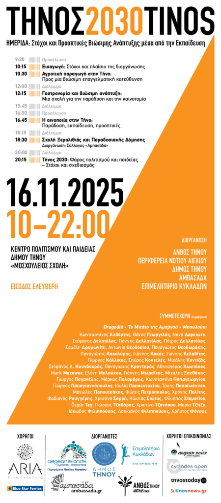 Τήνος 2030: Στόχοι και Προοπτικές Βιώσιμης Ανάπτυξης μέσα από την Εκπαίδευση