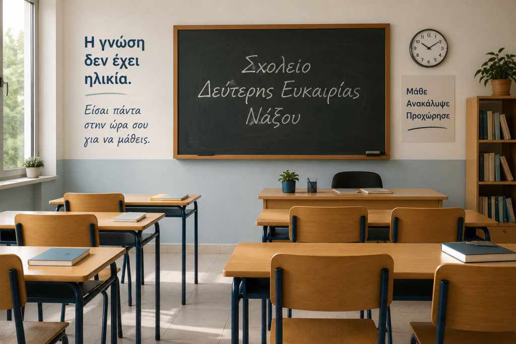 Πρόσκληση στην ενημερωτική ημερίδα του Σχολείου Δεύτερης Ευκαιρίας Νάξου